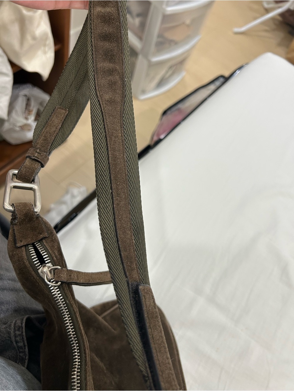 Vintage and Authentic Prada Brown Suede Shoulder Bag - Picture 4 of 12